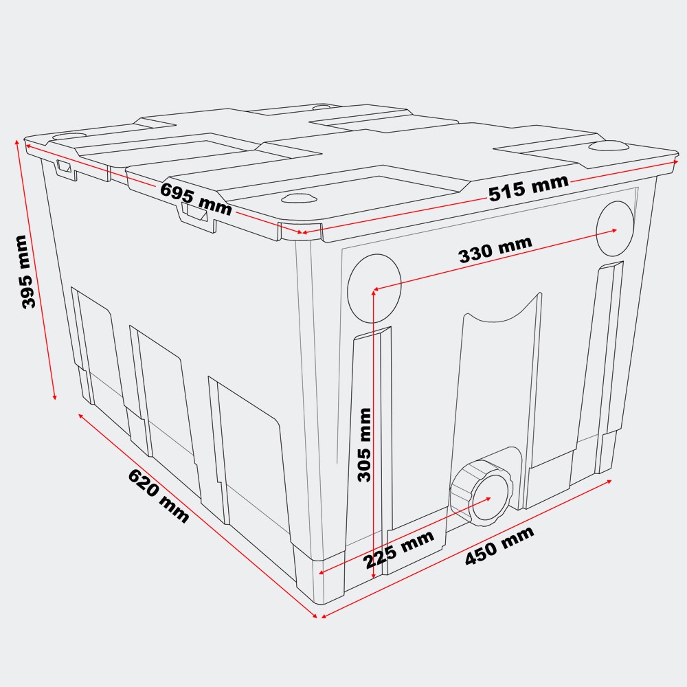SunSun CBF-550 Biological Koi Fish Pond Filter Box (Filter box and media only)