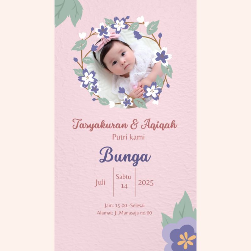 Jual Undangan Aqiqah Tasyakuran Digital Shopee Indone 9730