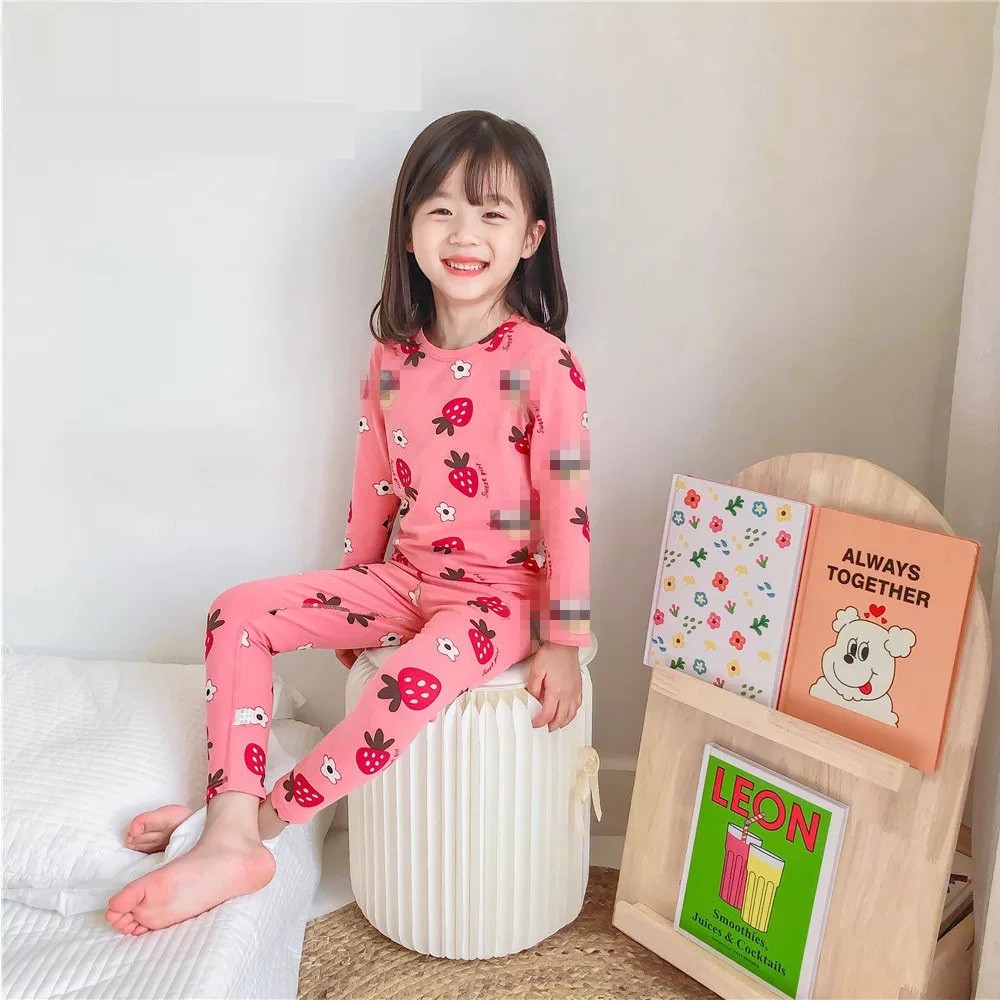 BAJU TIDUR ANAK SETELAN  LUCU KOREAN STYLE PREMIUM LEMBUT PEREMPUAN KH