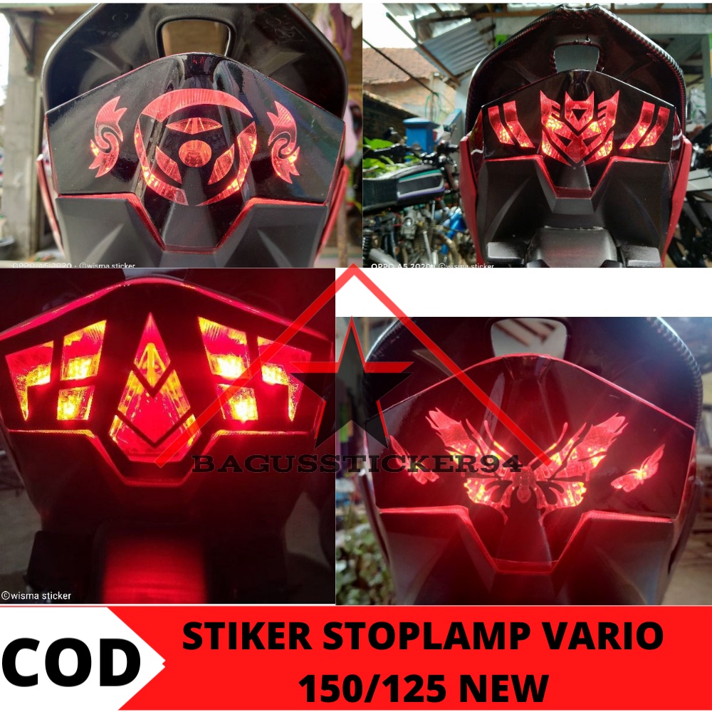 stiker lampu stop motor vario.Stiker lampu belakang motor Vario 150 /Stiker Stoplamp vario 125 New/S