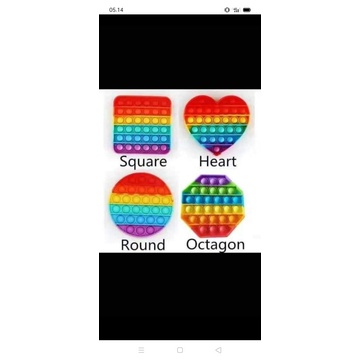 [Himart]Mainan Squishy Bubble Pop It Bahan Silikon Warna Pelangi Untuk Penghilang Stress-Love rainbow