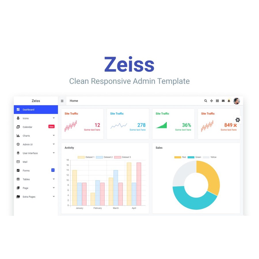 Template Admin Zeiss Clean Responsive Admin Template