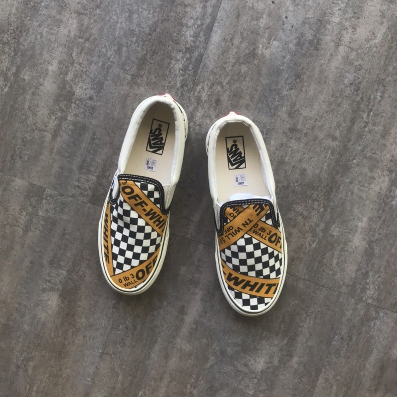 VANS SLIP ON X OFF WHITE AMAC WHITE YELLOW PK