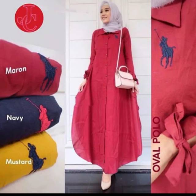 Longdress Gamis Maxi Polos Bordir Cantik Bagus Casual Formal Simple