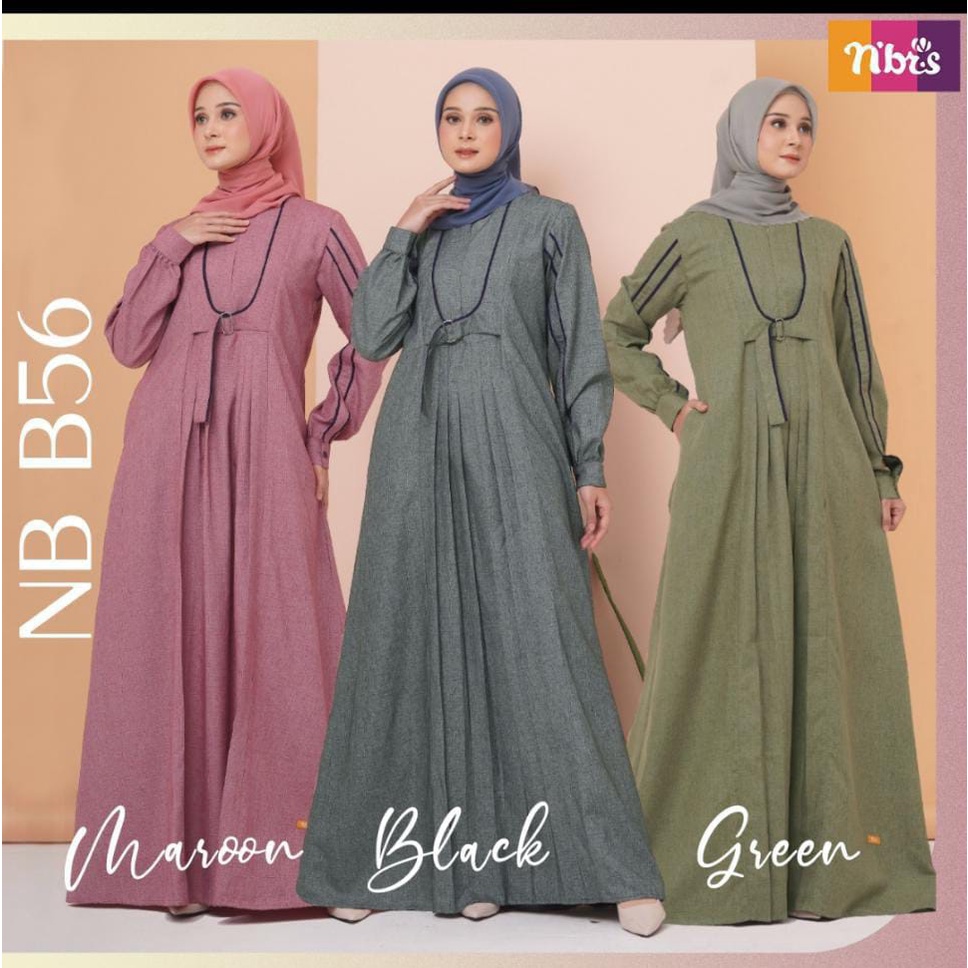 GAMIS NIBRAS TERBARU 2022 || NB B56 BLACK, MAROON, GREEN