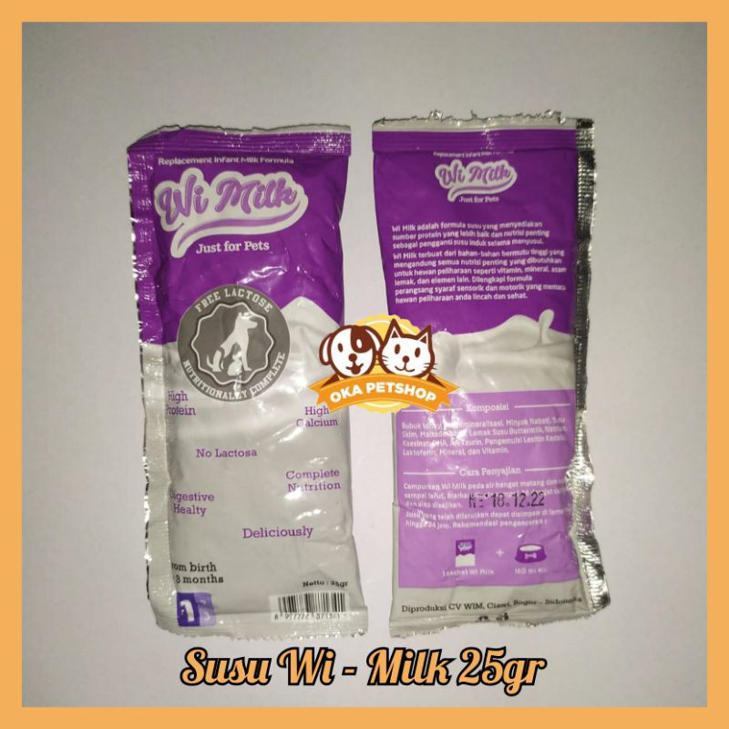 Susu Kucing Wi-Milk Sachet 25gr / Susu Kucing &amp; Anjing