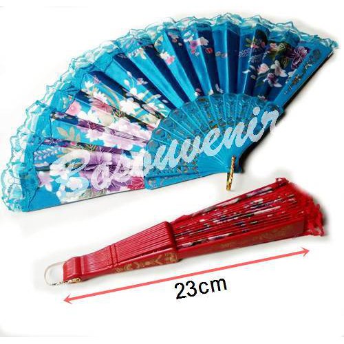 Terlaris Souvenir Kipas Saten Renda Grosir