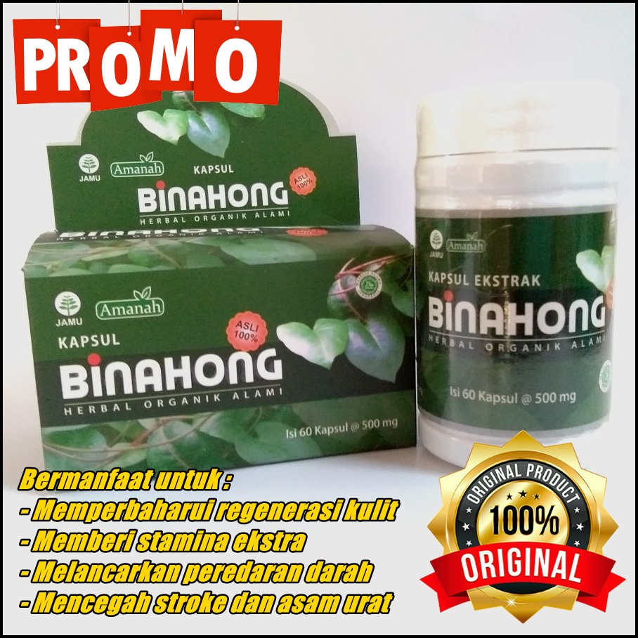 

obat herbal kapsul binahong isi 60 pelancar darah penambah stamina pencegah strok asam urat AMPUH