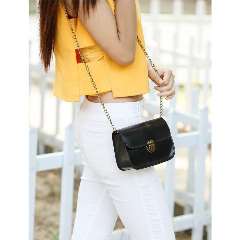 tas selempang kecil hitam model pouch wanita import murah meriah fancy