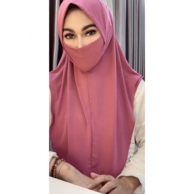 KERUDUNG MASKER SERIA NON PET/JILBAB MASKER NIQOB/BERGO HIJAB INSTAN JERSY