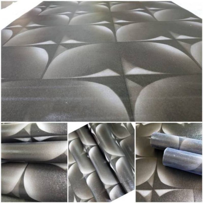 Wallpaper Dinding Sticker Kawung Hitam