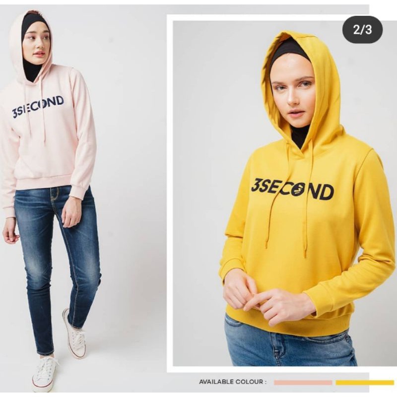 Jaket Hoodie 3second cewek Original