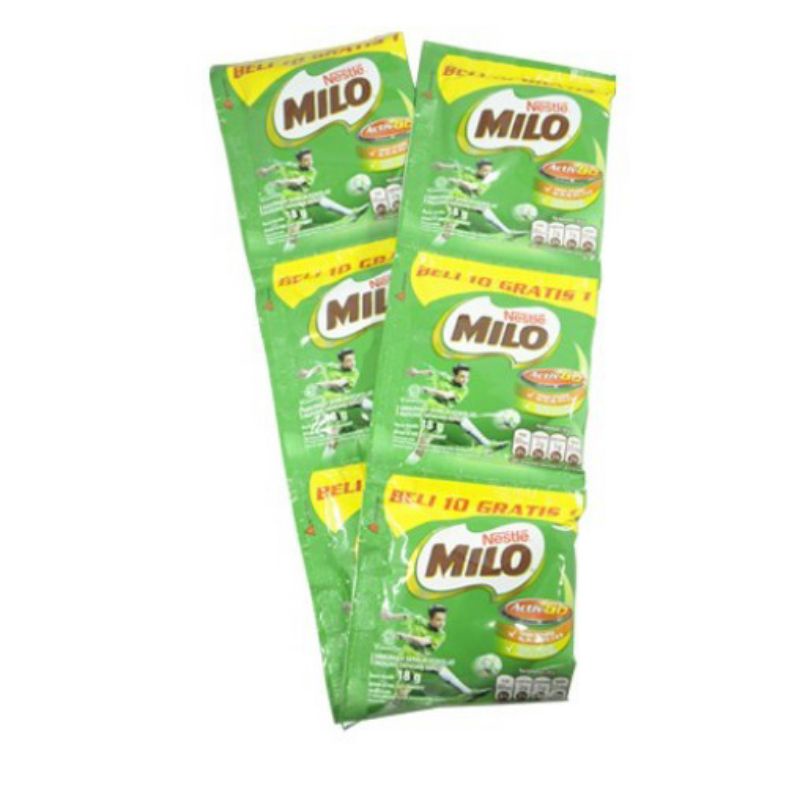 

Susu coklat bubuk Milo aktiv Go 1 renceng 10 sachet 22g