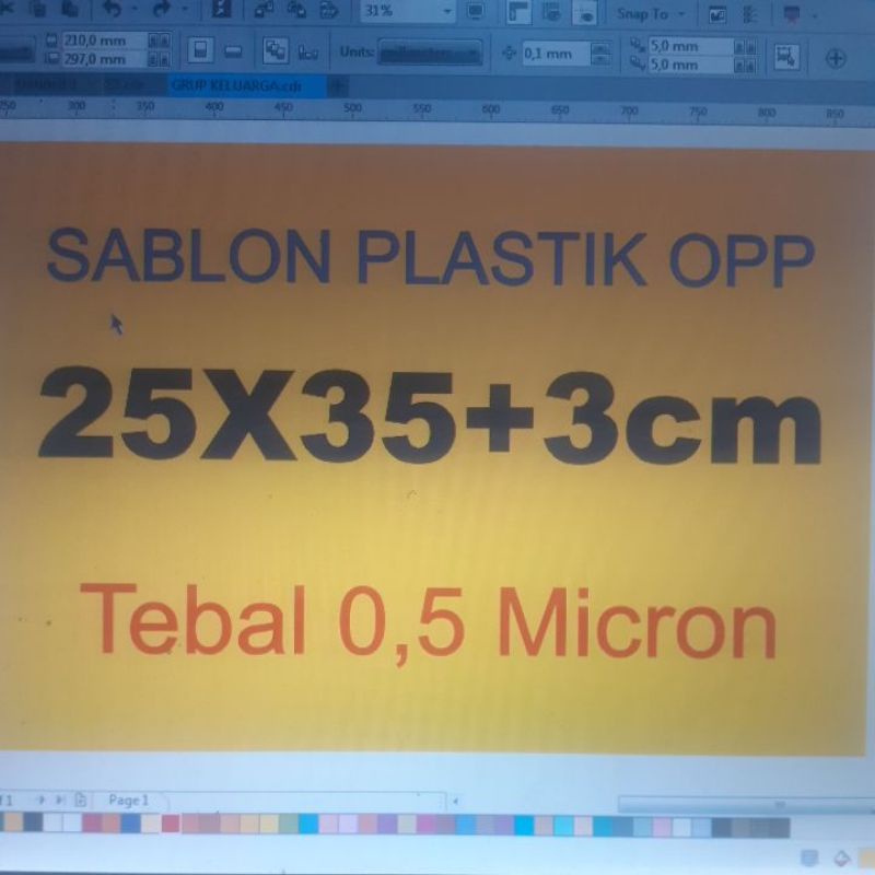 

Opp 25x35+3 cm 0,5 micron (Plastik+sabon)