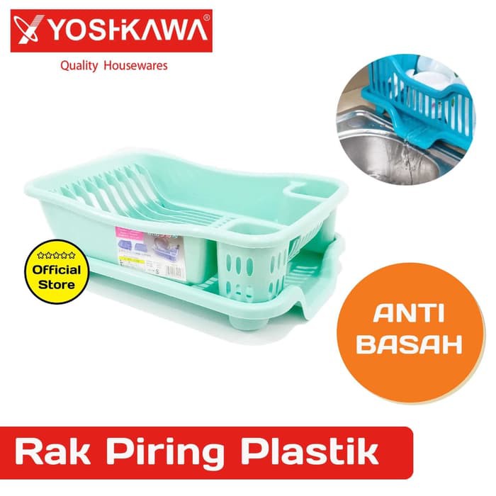 YOSHIKAWA Rak Piring Plastik EVL-RP-08-HIJAU