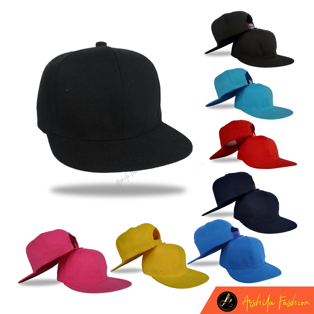 Snapback Anak Hiphop Polos / Snapback anak usia 4 - 12 tahun / Arshila_fashion