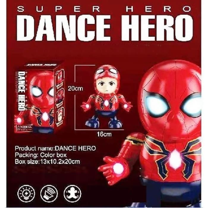Mainan anak spiderman dance robot joget