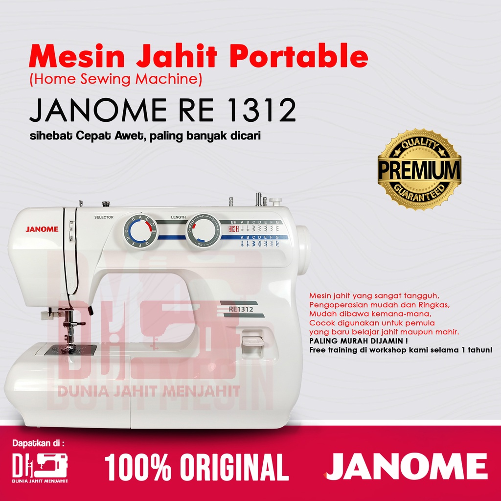 Mesin Jahit Portable JANOME RE 1312