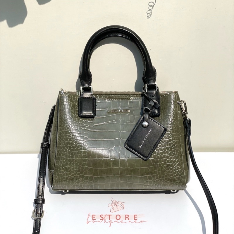 Tas Wanita Croco Structured Top Handle