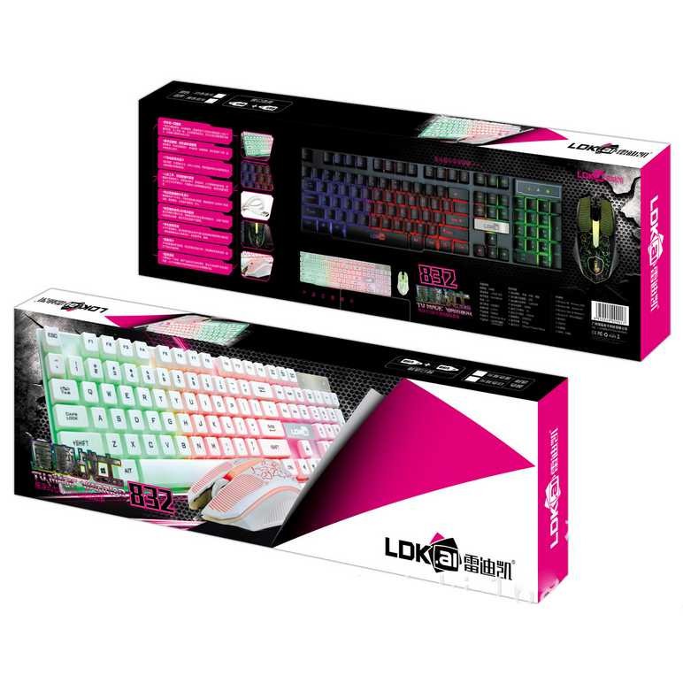 Gaming Keyboard LED with Mouse Perlengkapan Komputer Keyboard Geming dengan Mos Lampu Keren