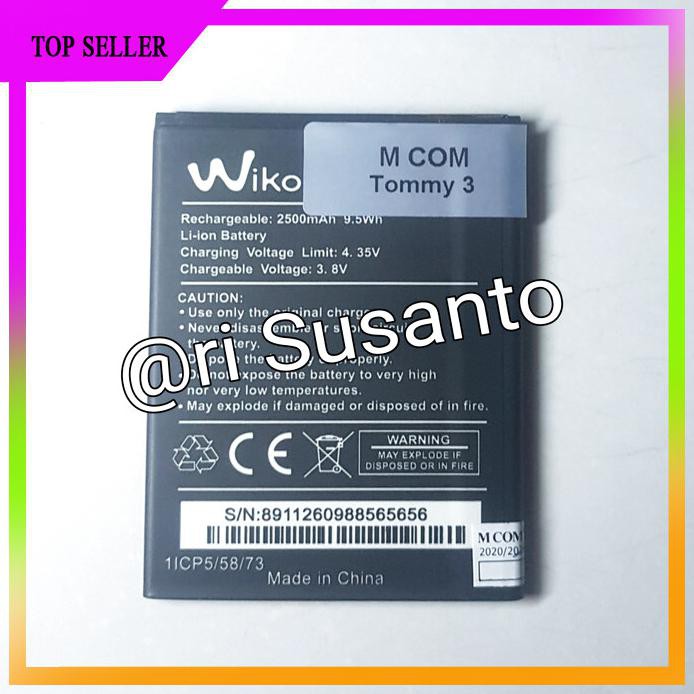 ACC HP BATERAI MCOM WIKO TOMMY 3 TOMMY 3 PLUS W_K600 K600AG ORIGINAL