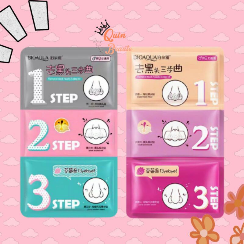 Masker Komedo Bioaqua 3 Step Blackhead