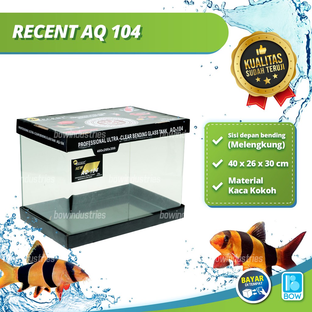 Aquarium Aquascape Akuarium Kaca Bending Glass Tank Recent Aq 104 40 Cm 31 Liter Shopee Indonesia Aquarium bending 40 cm