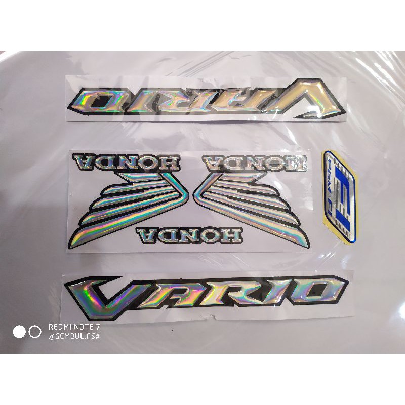 STICKER SET HOLOGRAM LOGO VARIO . LOGO HONDA . DAN TULISAN F1