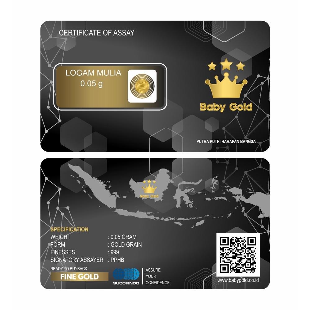 Baby Gold Emas Murni Logam Mulia 0.05 Gram