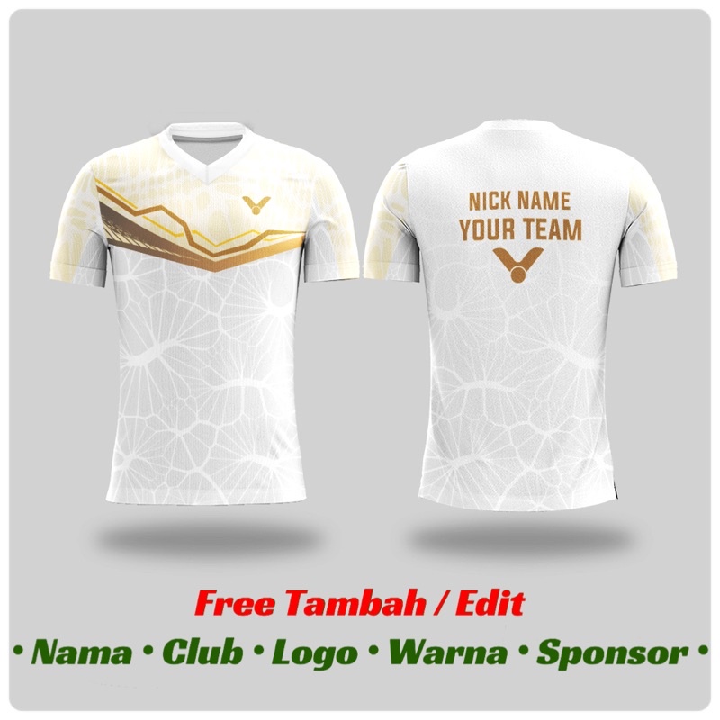 Jersey Bulutangkis Badminton Custom | Baju Kaos Badminton Bulu Tangkis Dryfit Premium | VICTOR INDON