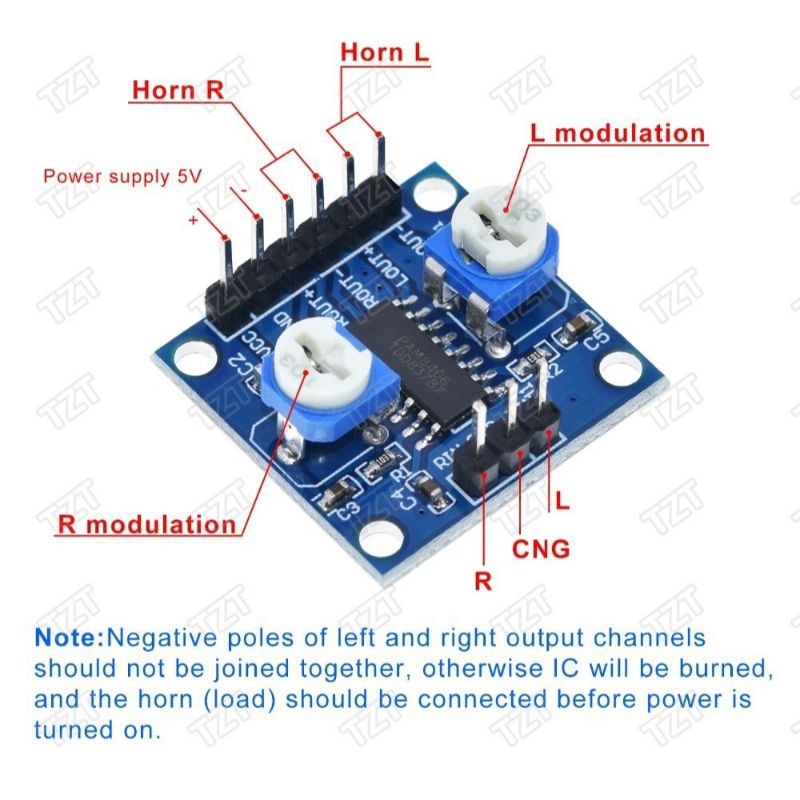 PAM8406 Digital Amplifier Board With Volume Potentiometer 5Wx2