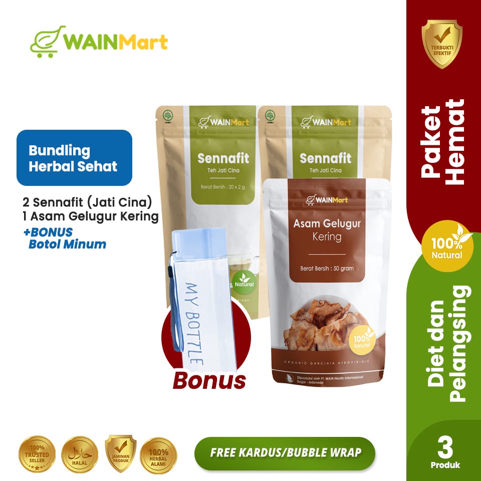 PAKET HEMAT DIET!!! (2 pcs Sennafit + 1 pcs Asam Gelugur)