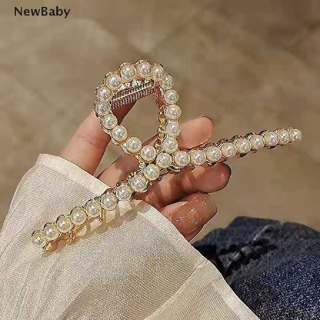 NewBaby Metal Pearl Hairpin Elegant Hair Accessories Women Hair Claws Clips Ladies ID