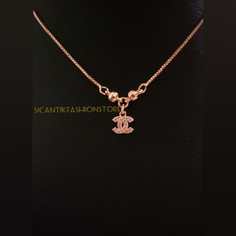 kalung Titanium plus lionti chanell Titanium anak-anak Terlaris anti Karat lapis emas tidak luntur
