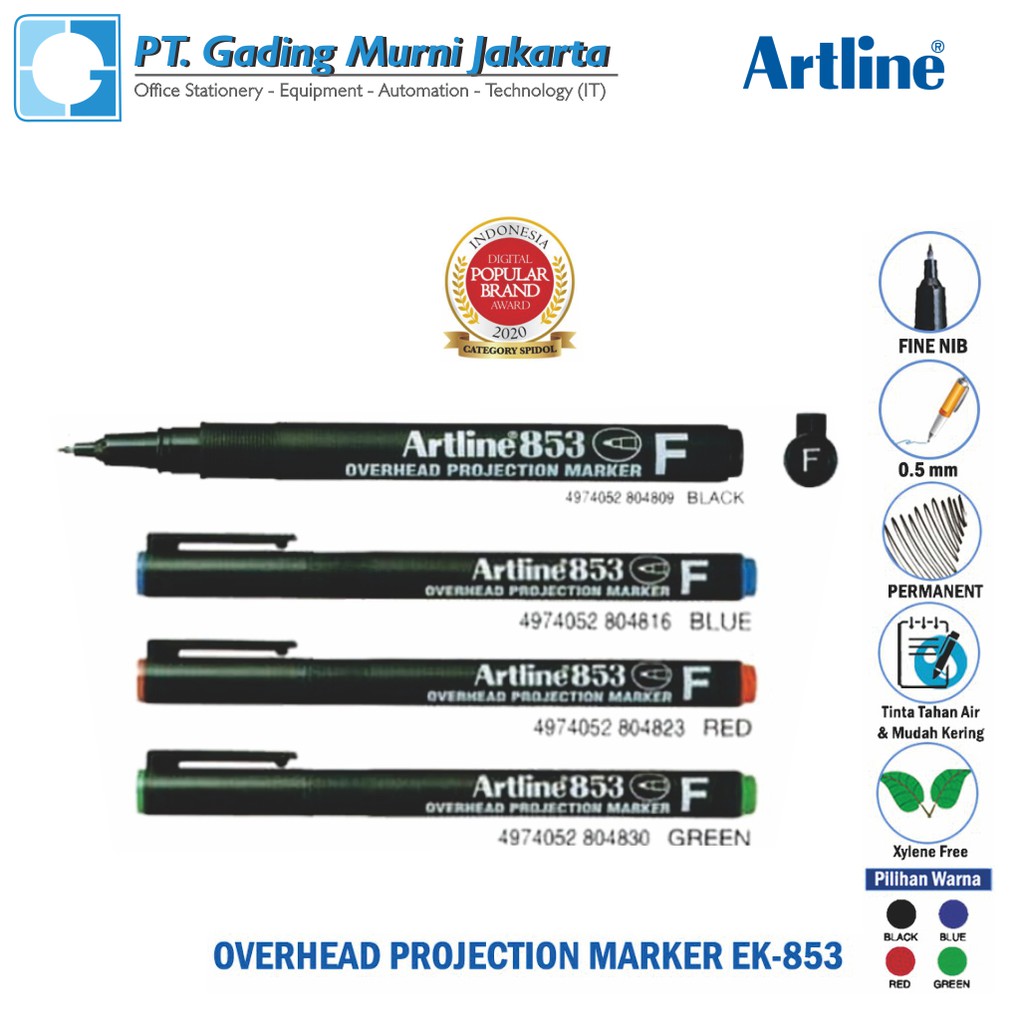 PULPEN MARKER OHP FINE ARTLINE EK 853