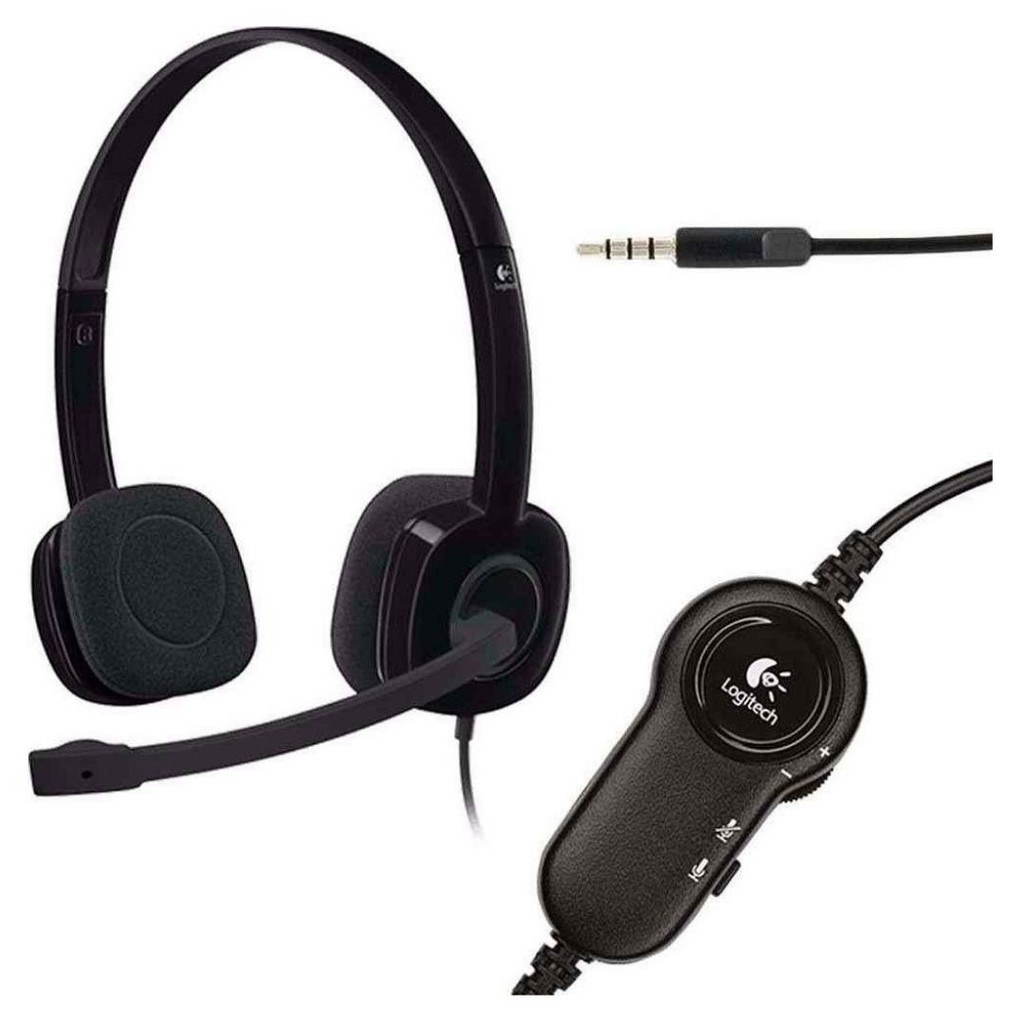 Headset Headphone Earphone Logitech H151 With Mic Black 118108