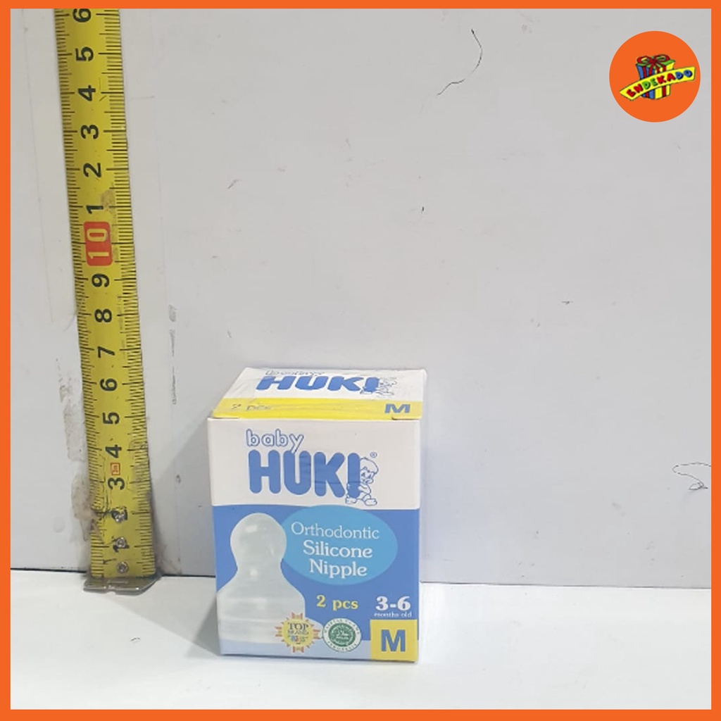 HUKI ORTHODONTIC SILICONE NIPPLE 2PCS DUS - Dot/Empeng Bayi