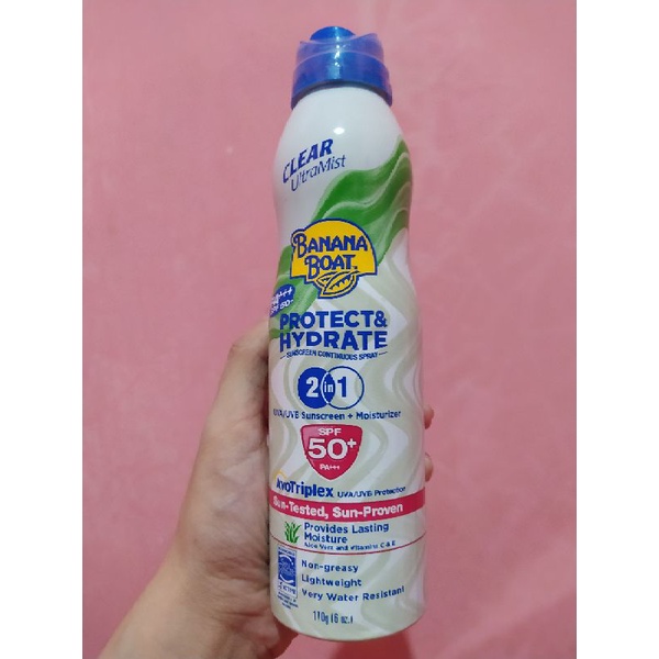 (NEW) BANANA BOAT Clear UltraMist Ultra Protect Sunscreen Continuous Spray SPF50 - 170g (NEAR ED 11/22)