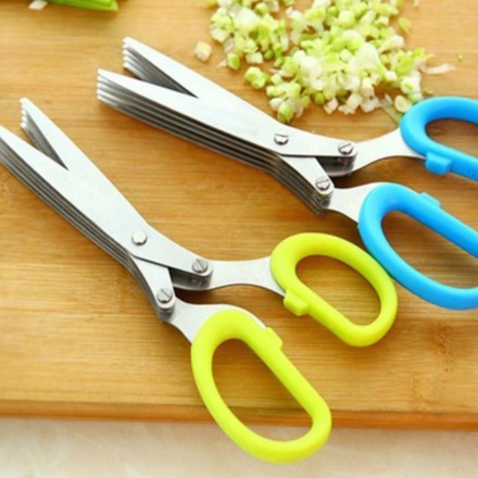 Gunting Serbaguna Gunting Dapur Multifungsi / Gunting 5 Lapis Daun Bawang Sayur Dapur /gunting sayuran Kitchen Scissors layer