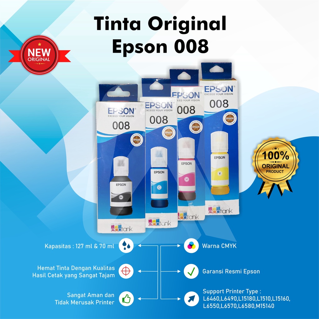 Tinta Epson 008 L6550 L6580 L15150 L15160