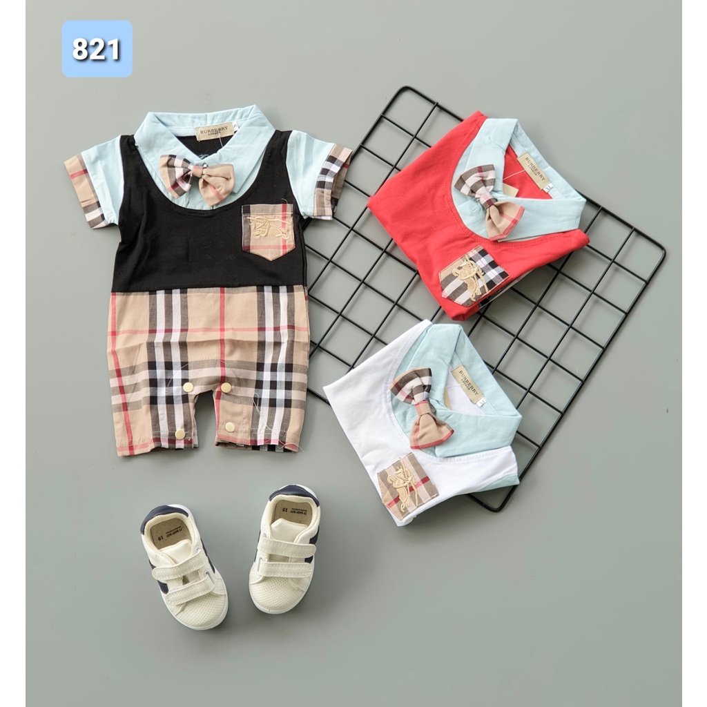 Jumper / Bodysuit Anak Bayi Laki-Laki Polo Burbery Impor Bahan Premium