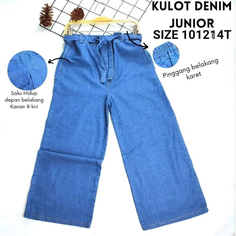 Celana Kulot Jeans Anak Perempuan Umur 8 -12 Tahun | Jeans Anak Perempuan I Celana Panjang Anak Cewek