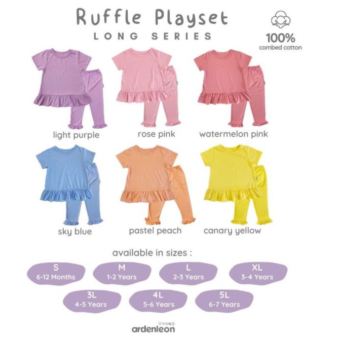 ARDENLEON Ruffle Playset Long Series / Setelan Baju Bayi Anak