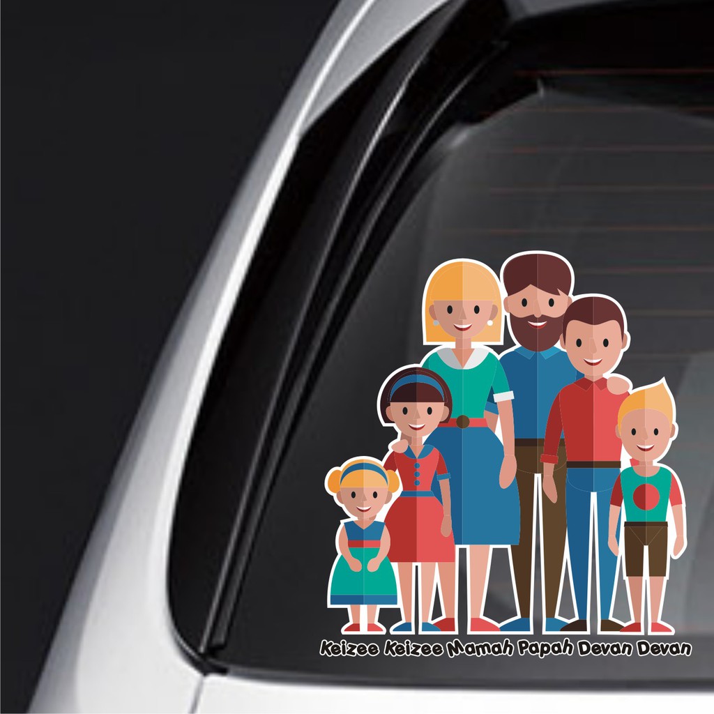 Sticker Family Keluarga Anak Mobil Baby Custom Ayla Etios 037