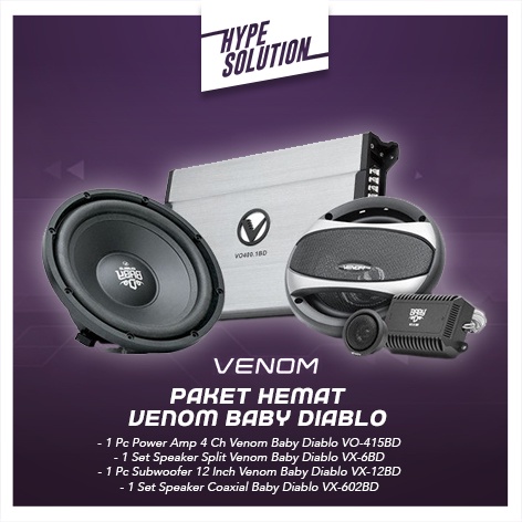 Paket Hemat VENOM Baby Diablo Audio Mobil Full Set Best Sound System