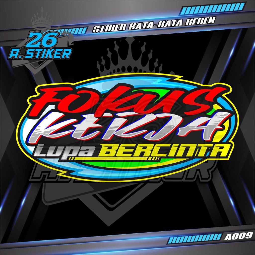 Stiker Decal Kata-kata Keren, Lucu, Bijak, Motivasi FOKUS KERJA - Stiker Variasi Mobil, Kaca Mobil B