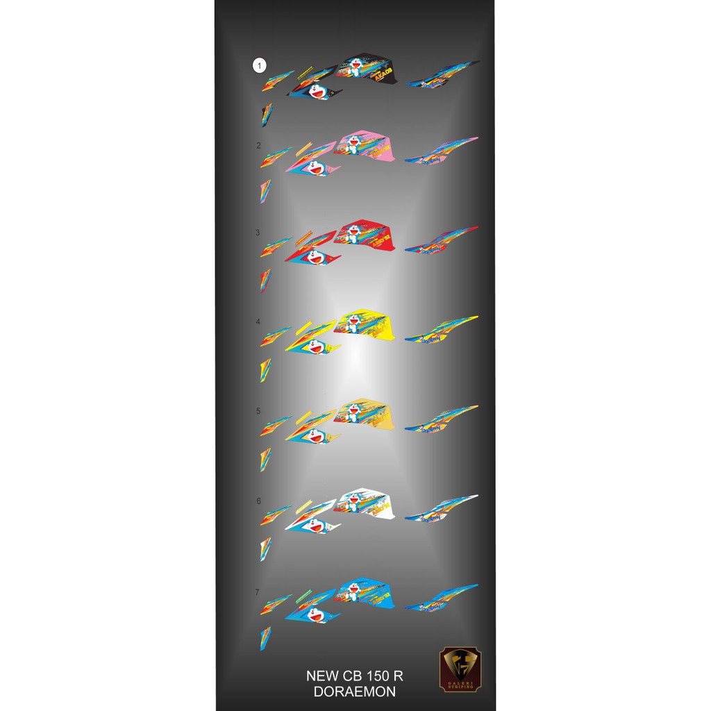 Striping cb 150 r 2016-2019 - Stiker Decal new cb150R doraemon