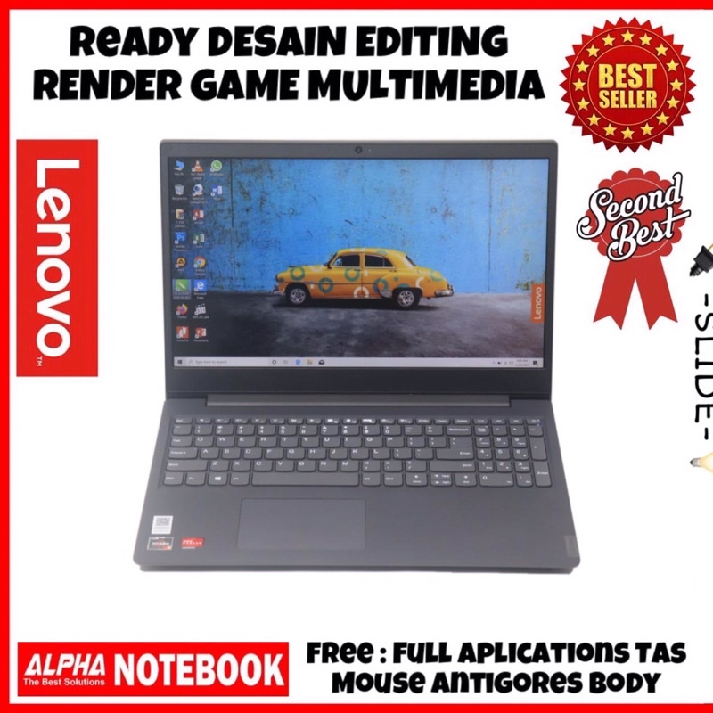 LAPTOP LIKE NEW LENOVO IDEAPED V15 ADA-AMD RYZEN 3 3250U RAM 4GB SSD 256GB 15”FHD