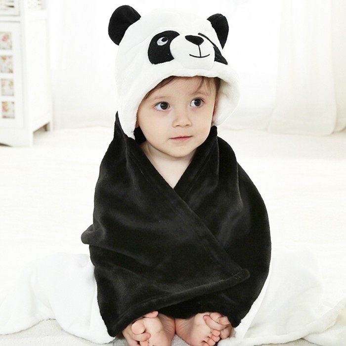 Selimut Topi Bulu Double Fleece B &amp; C Selimut Hoodie Bulu Bayi 3D Hoodie Blanket Tudung Bordir Lucu