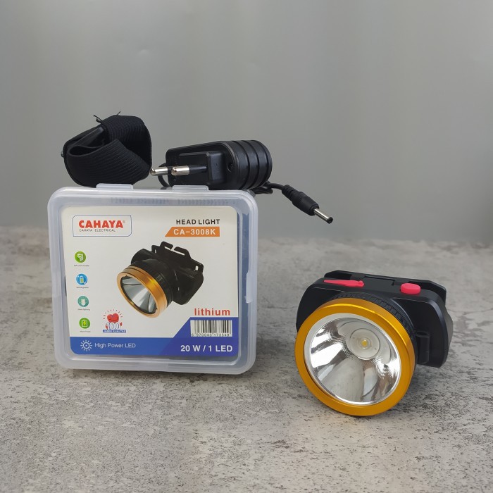 Cahaya CA-3008K 20W Kuning WW Senter Kepala Lampu Led Torch